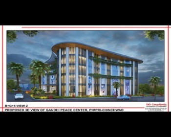 Proposed 3D view of Gandhi Peace Center, Pimpri-Chinchwad